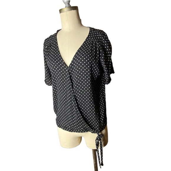 Pink Republic Side Knot Wrap Polka Dot Top size L - Picture 2 of 16